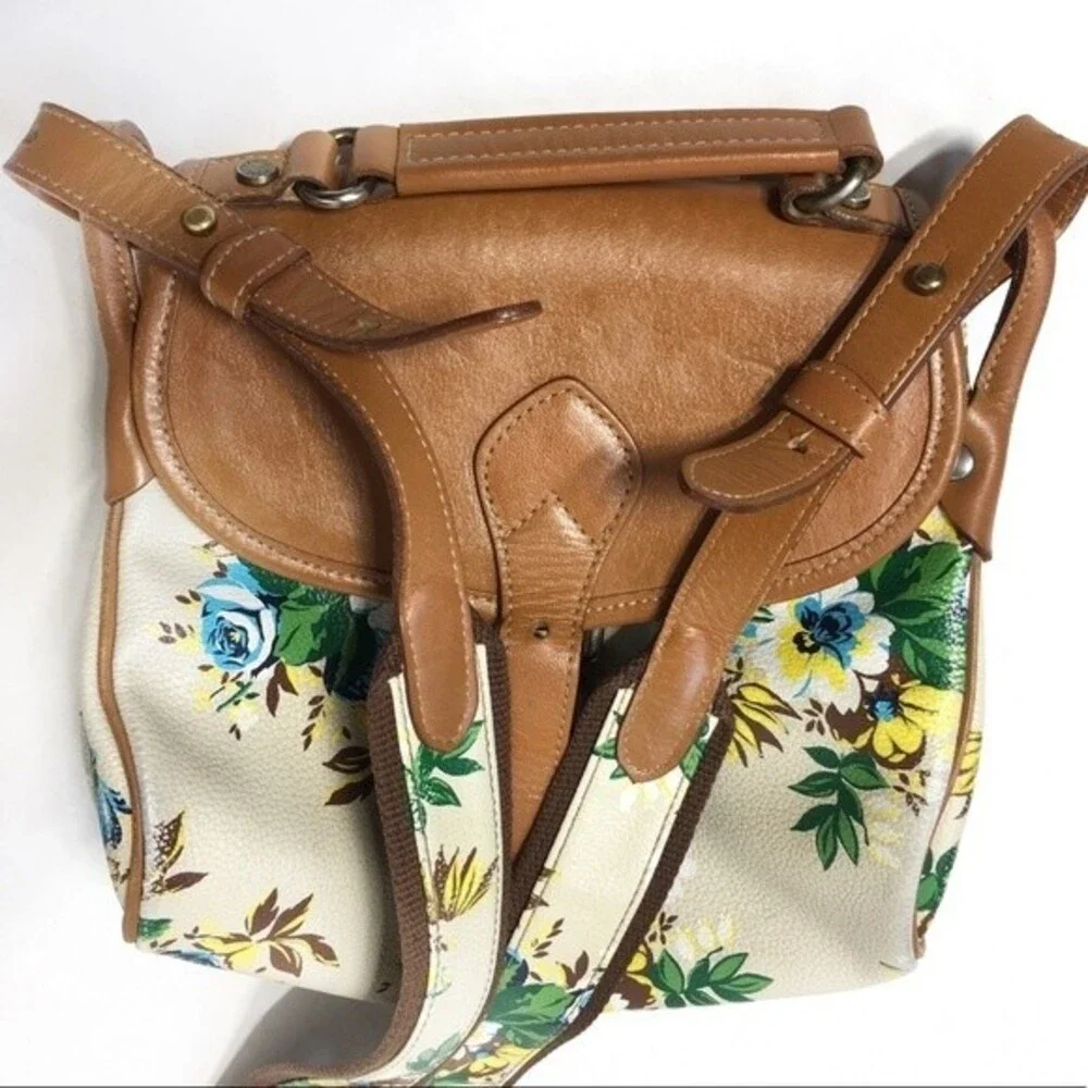 Kenzo Paris Floral and Tan Small Crossbody Bag